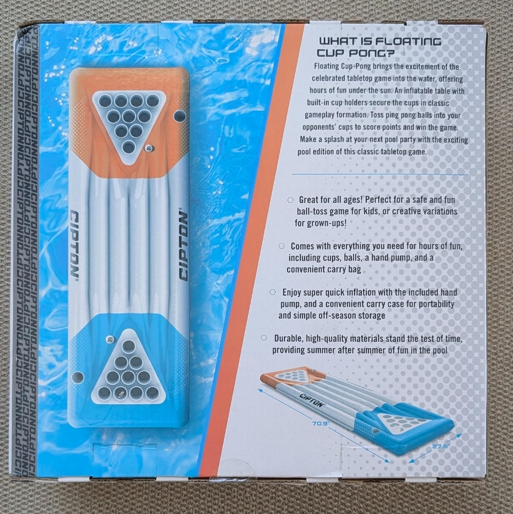 NIB CIPTON SPORTS Floating Cup-Pong Pool Game - Picture 2 of 5